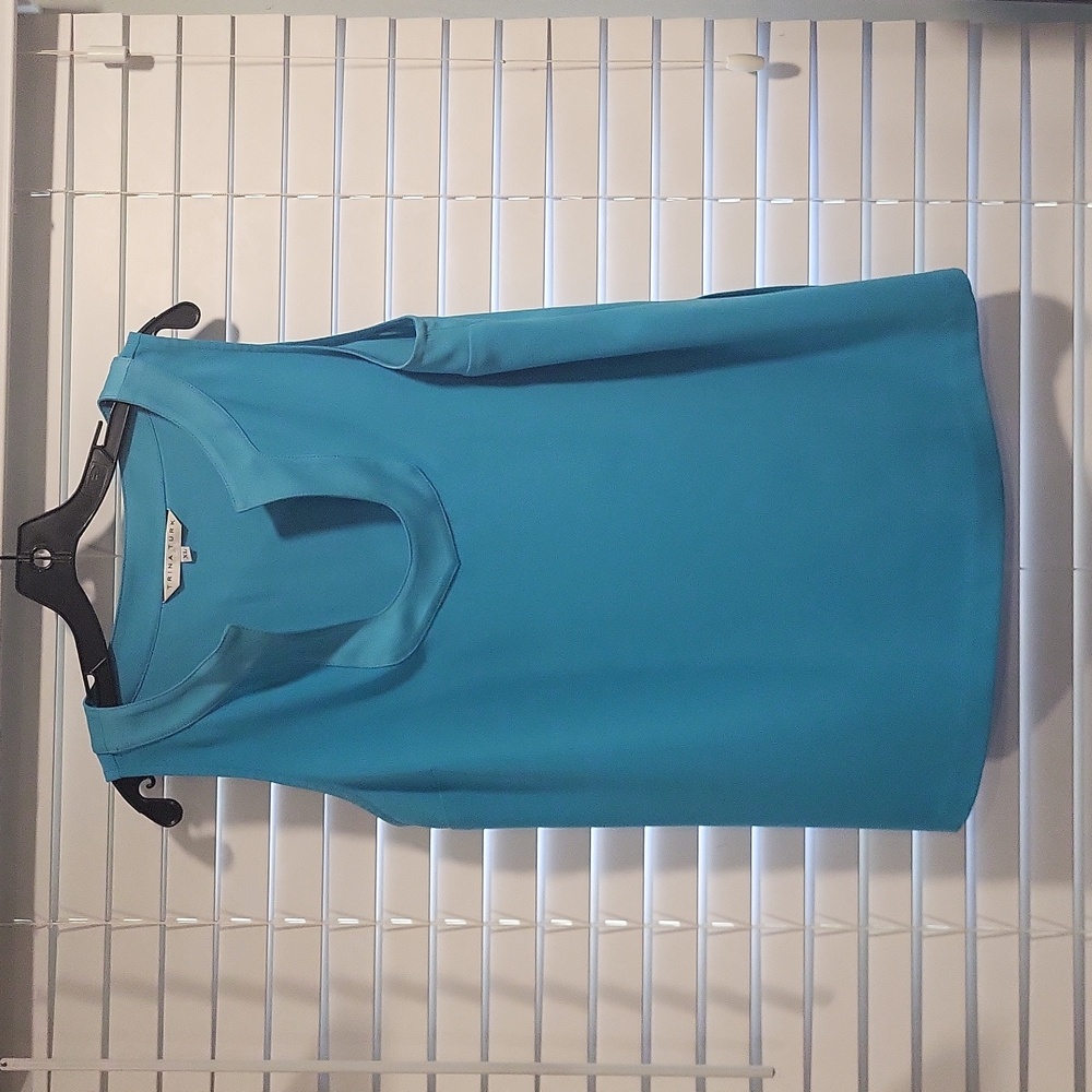 Trina Turk Teal Sleeveless Blouse